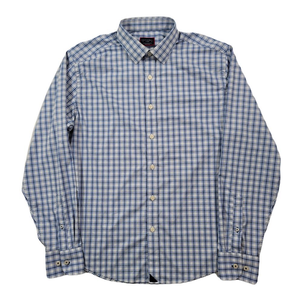 UNTUCKit Performance Shirt Mens Large‎ Blue Check Nylon Stretch Oliverhill